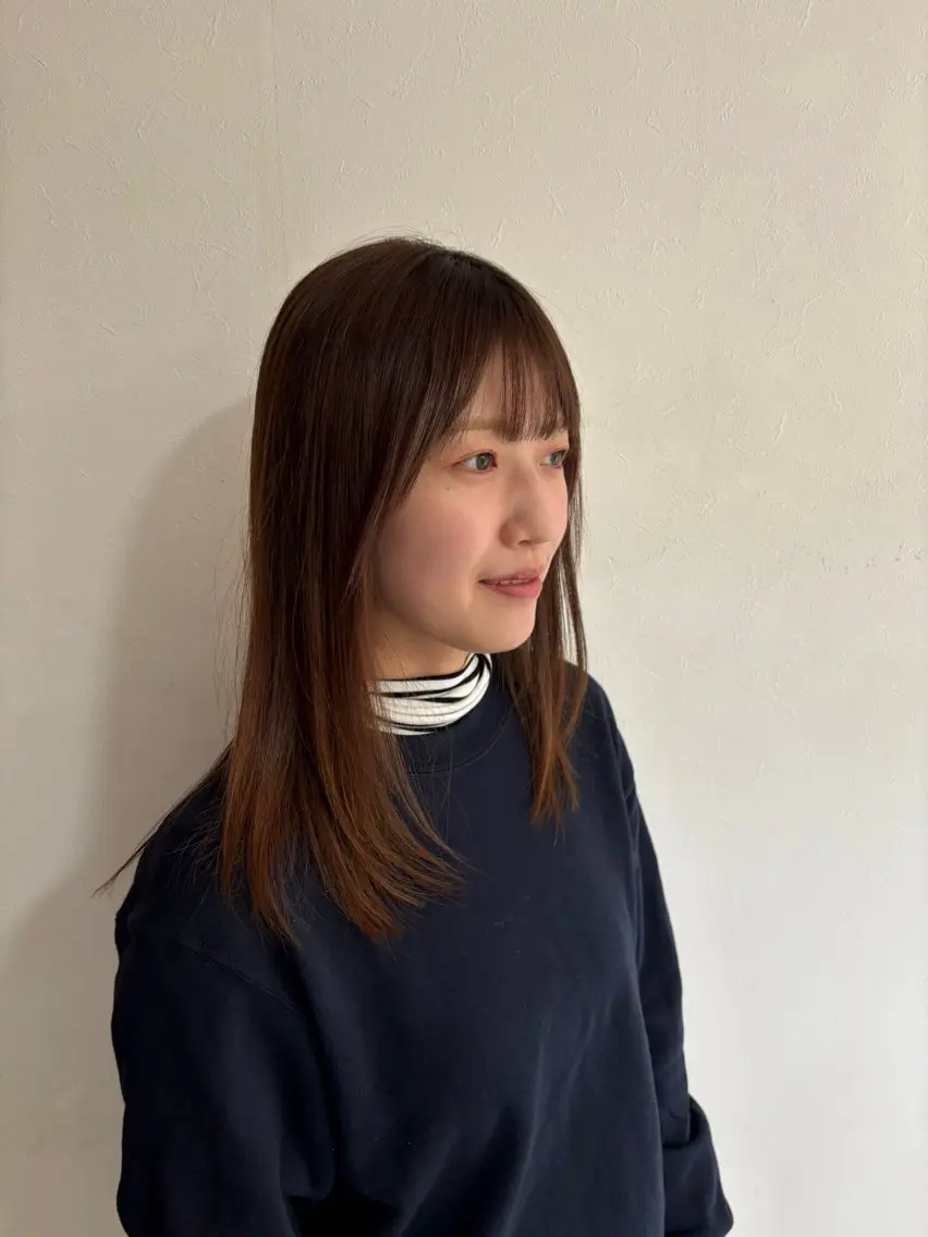 セミロング カット 縮毛矯正 トリートメント シルエット重視✂︎ 髙橋　盾のヘアスタイル