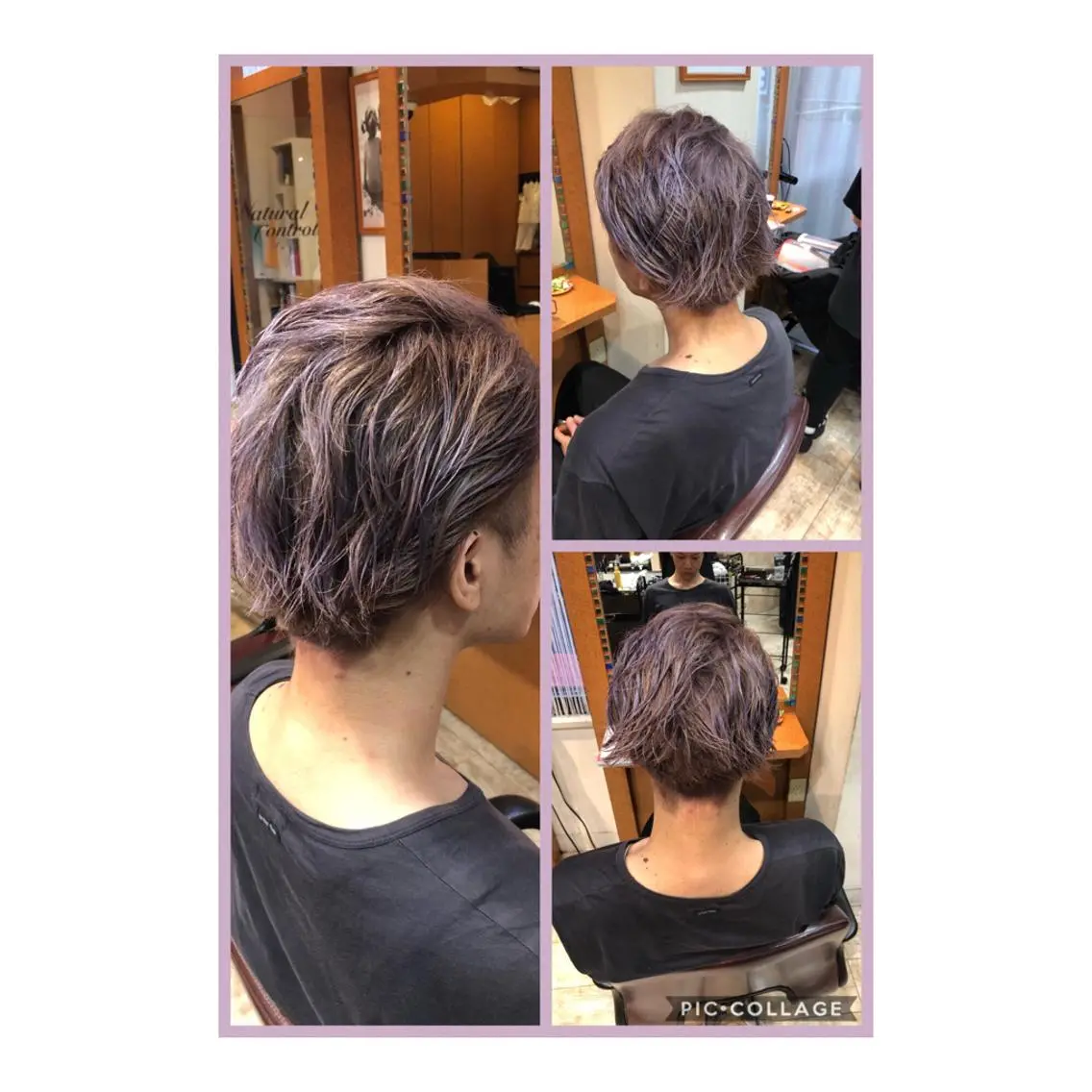 ショート カラー 前下がりボブ ブリーチ ピンクカラー ボブ 100%髪質改善特化 TRUNSのヘアスタイル