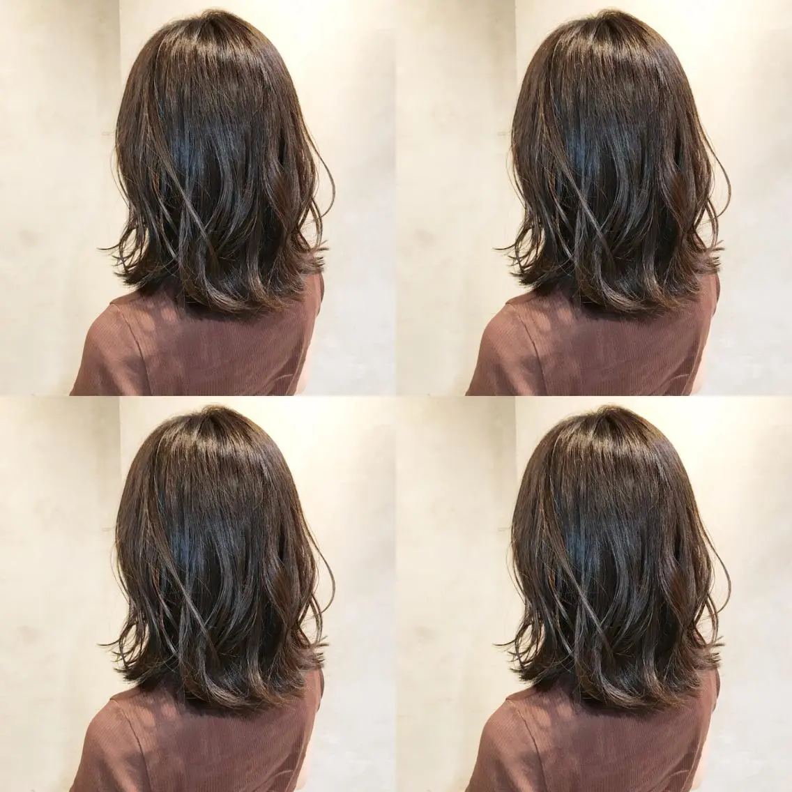 ミディアム カラー ヘアアレンジ ブラウンカラー マットブラウン ボブ 外ハネヘア カット ヘアカラー トリートメント ヘッドスパ 小林 佳祐のヘアスタイル