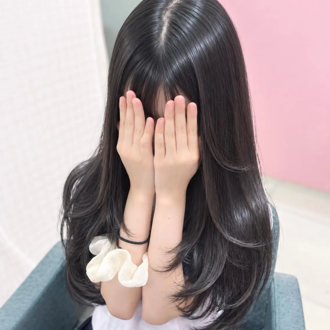 ロング エクステ 韓国風ヘア レイヤーカット SEASON 大阪梅田駅徒歩7分のヘアスタイル