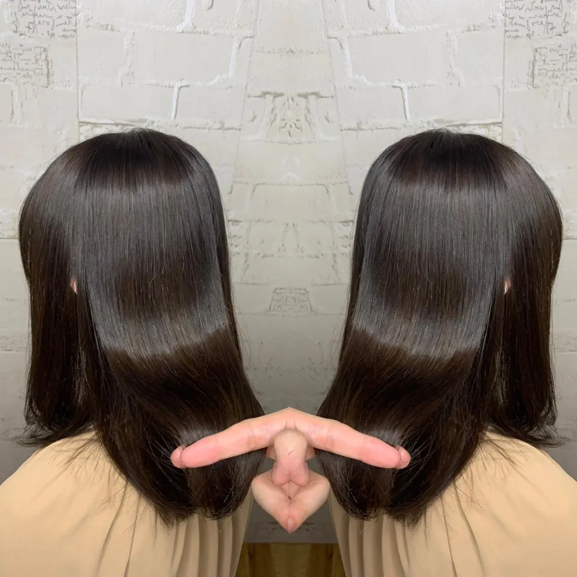 セミロング 韓国風🇰🇷うる艶 レイヤー/海青🫧のヘアスタイル