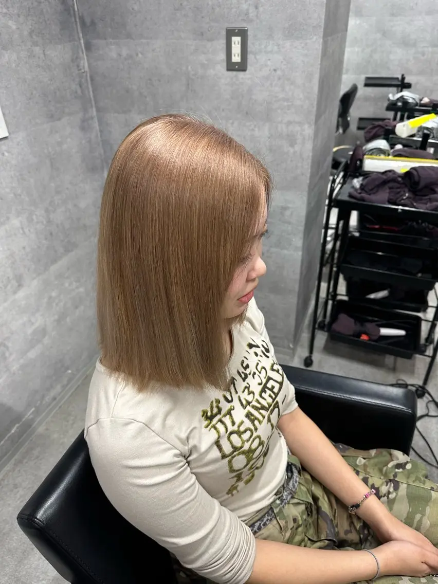 ミディアム ヘアカラー 藤田 純平のヘアスタイル