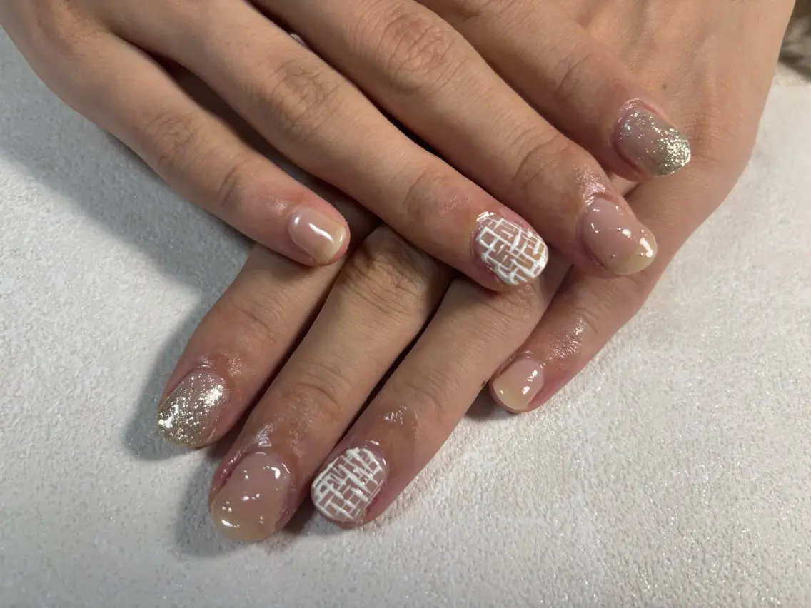ネイル オーロラネイル ブルー フットネイル フレンチネイル ジェルネイル kiki nail たまプラーザのネイルデザイン