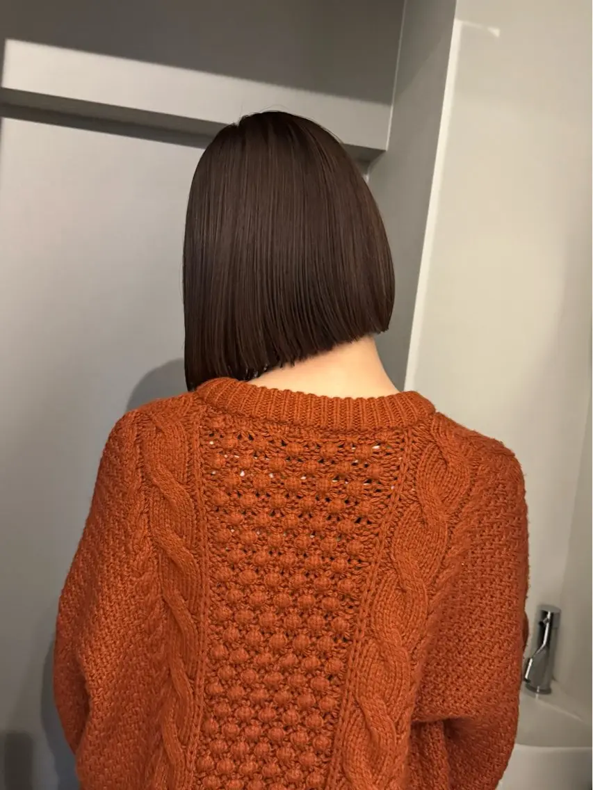 ミディアム カラー ヘアアレンジ ブラウンカラー 透明感カラー マロンブラウン トリートメント カット ヘアカラー トリートメント mina 🌷のヘアスタイル