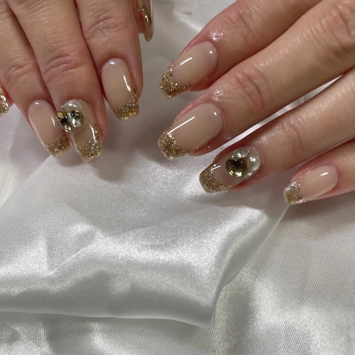 ネイル フレンチネイル ラメ(グリッター) Rirans nailのネイルデザイン