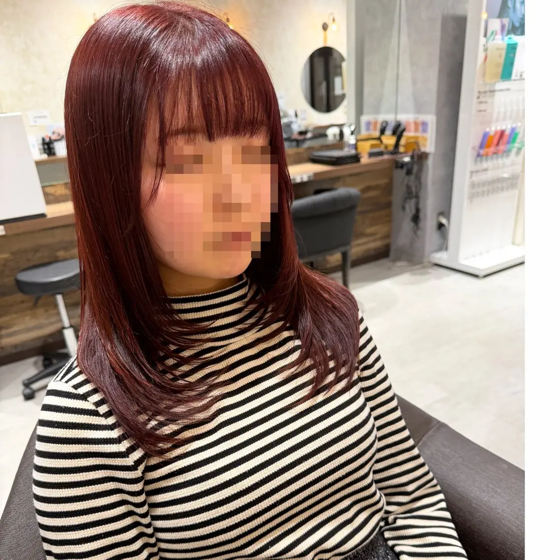 セミロング カラー レッドカラー 髪質改善 レイヤーカット 🆕TRUTH千葉店 店長Yuのヘアスタイル