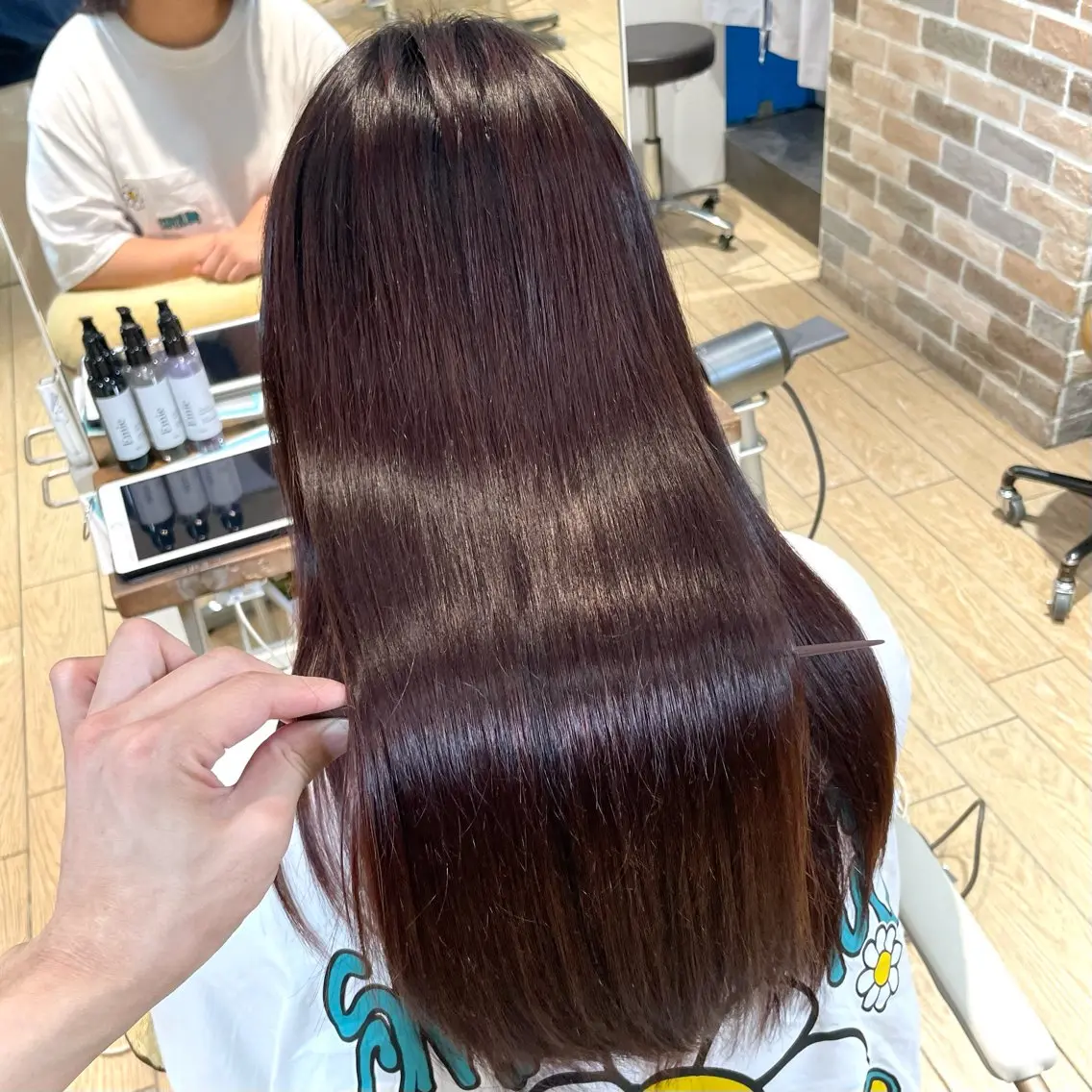 似合わせカット+オーガニックカラー+縮毛矯正の写真