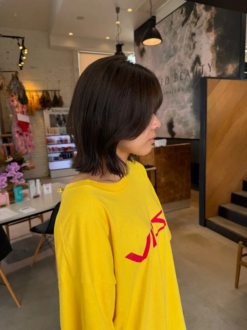 ミディアム くびれヘア テラダ ユウシン西金沢のヘアスタイル