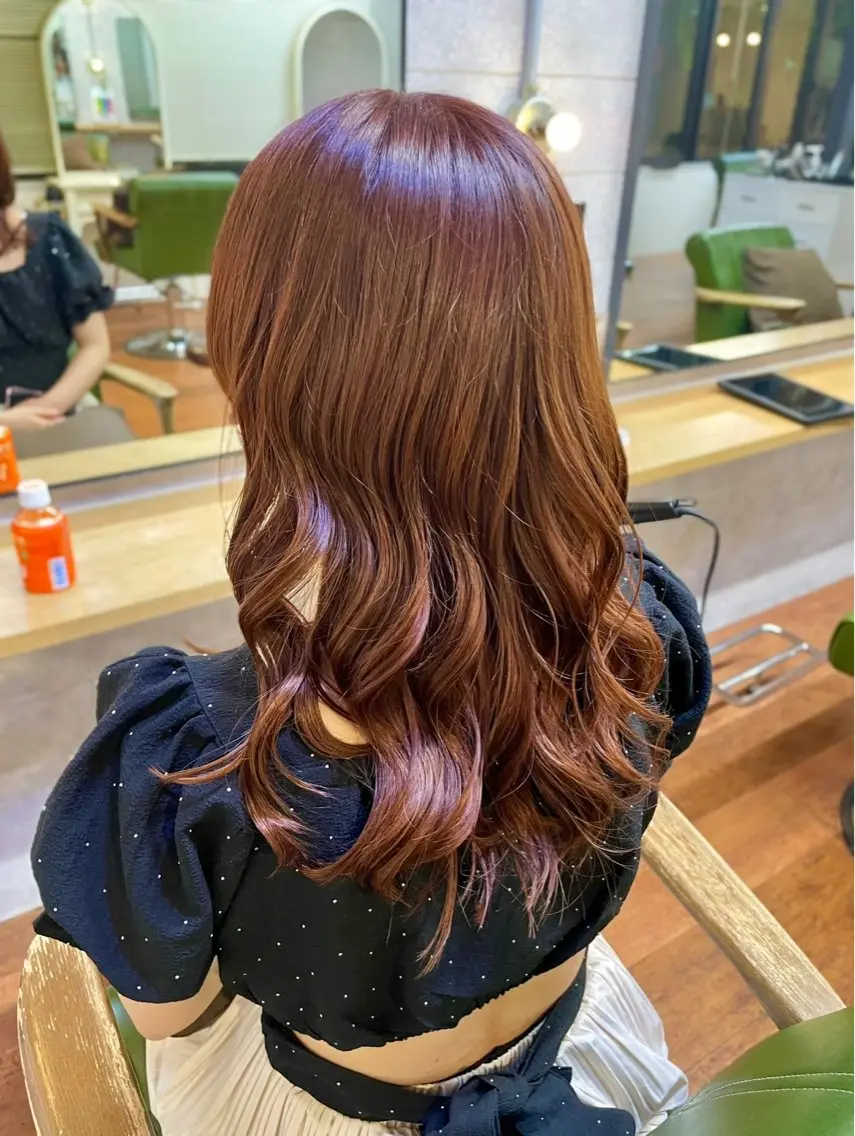 ロング カラー ブラウンカラー 透明感カラー ピンクカラー ピンクブラウン トリートメント ヘアカラー トリートメント 🫧ツヤカラー🫧 上野/Rionのヘアスタイル