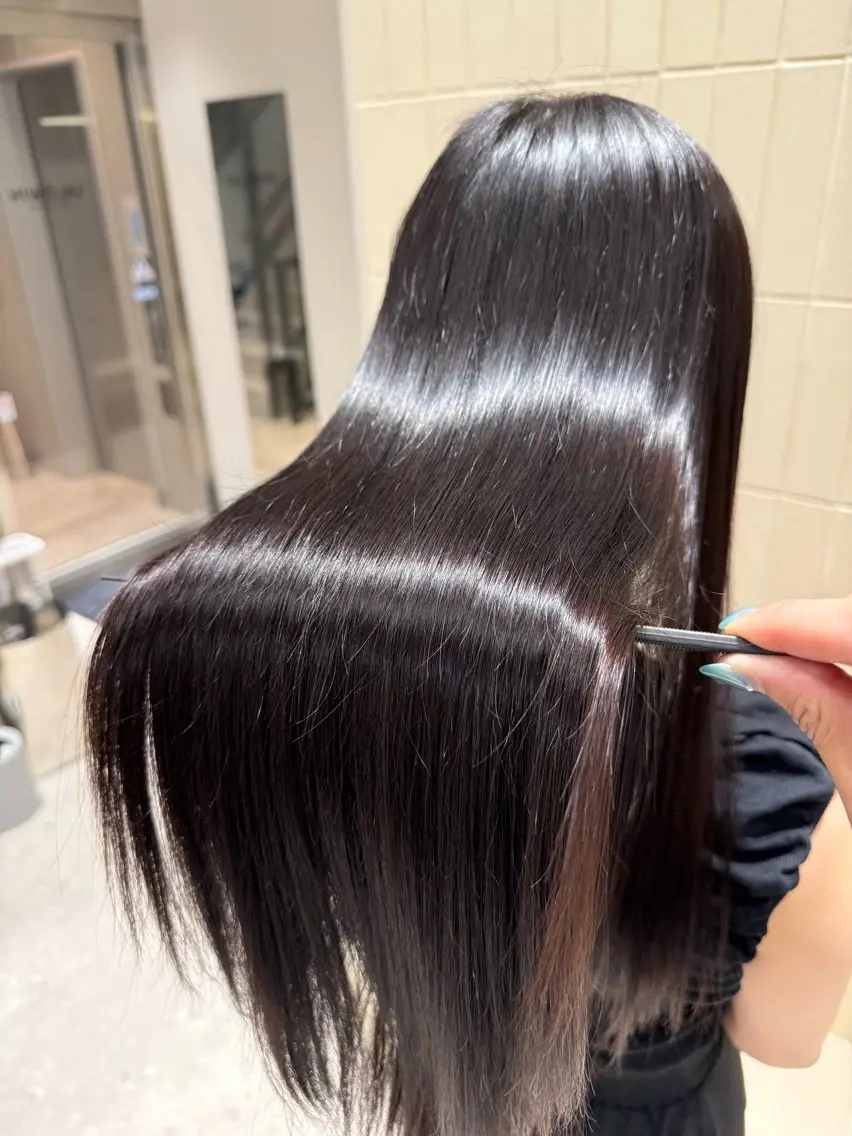 ロング パーマ ヘアアレンジ 髪質改善 縮毛矯正 ストレートパーマ カット ヘアカラー 縮毛矯正 トリートメント 縮毛矯正/髪質改善/ ブリーチ毛/木元渓太のヘアスタイル