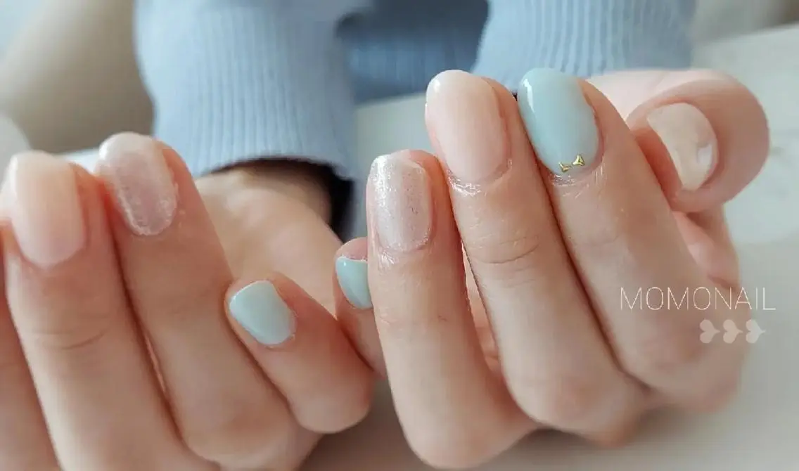 ネイル リボン シンプルネイル MOMO NAILのネイルデザイン