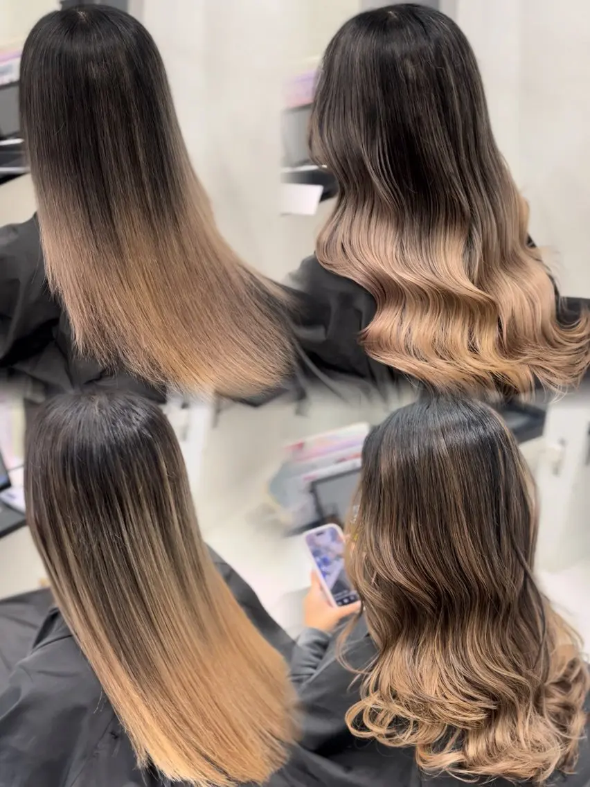ロング ハイライト レイヤーカット ヘアカラー トリートメント ⚜️バレイヤージュの 小池柚葉⚜️のヘアスタイル