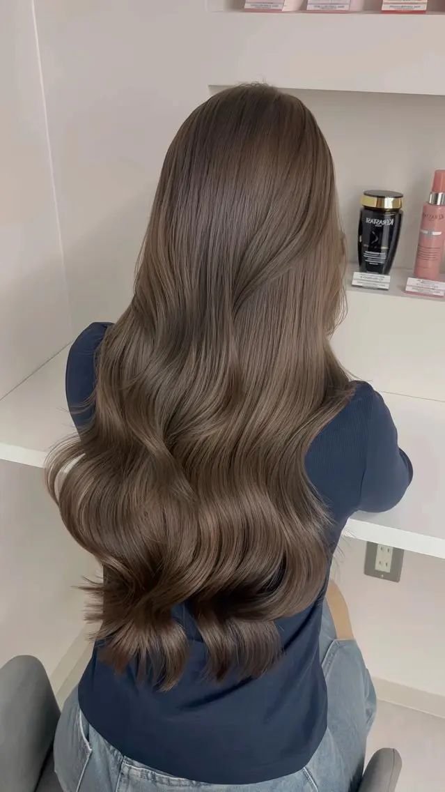 ロング カラー グレージュ ミルクティーグレージュ ヘアカラー 心斎橋/ヘアカラー あきらのヘアスタイル