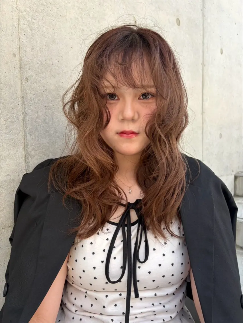 ミディアム カラー ヘアカラー ness/rina /透明感カラーのヘアスタイル