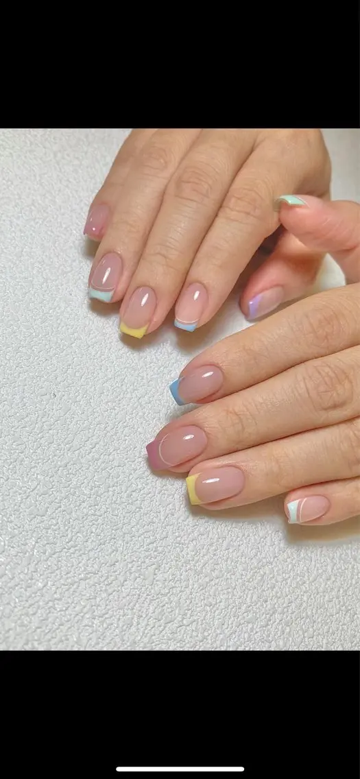 🎊大人気🎊 オーロラミラーネイル、ケア込み🎀💅🏻の写真