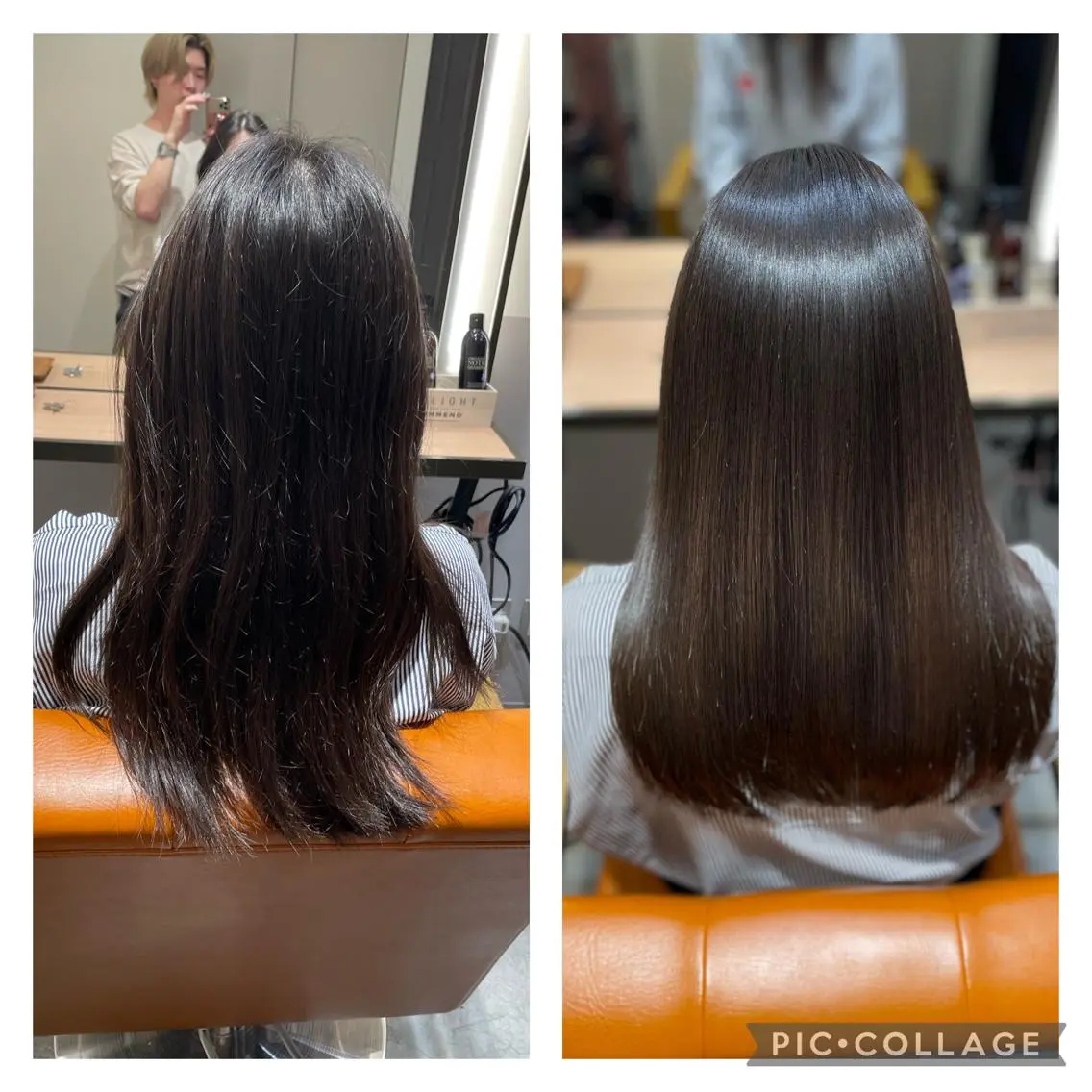 セミロング 複雑履歴に対応ブリー チ無しダブルカラーのヘアスタイル