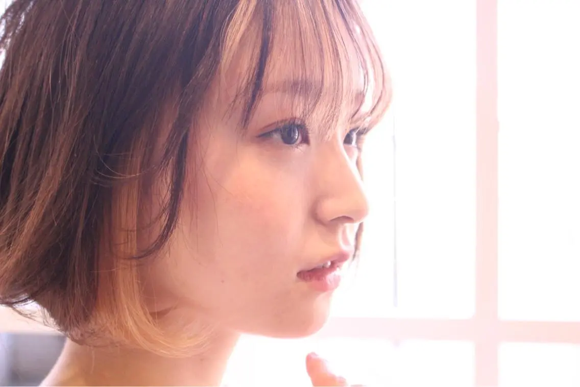 ショート カラー イヤリングカラー ボブ ヘアカラー NAOKI KITADATEのヘアスタイル