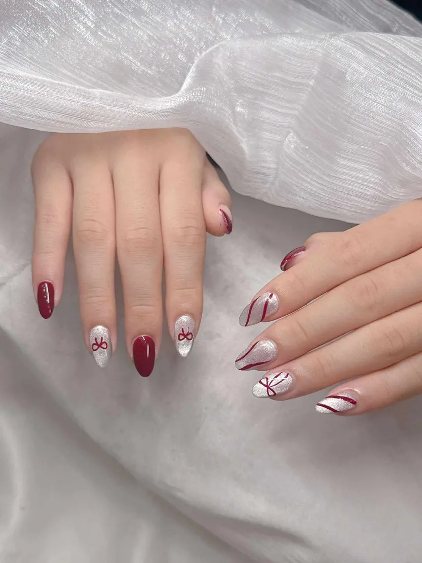 ネイル 長さ出し グラデーション 卒業式 キラキラネイル マグネットネイル ハンドネイル Lee Nailsのネイルデザイン