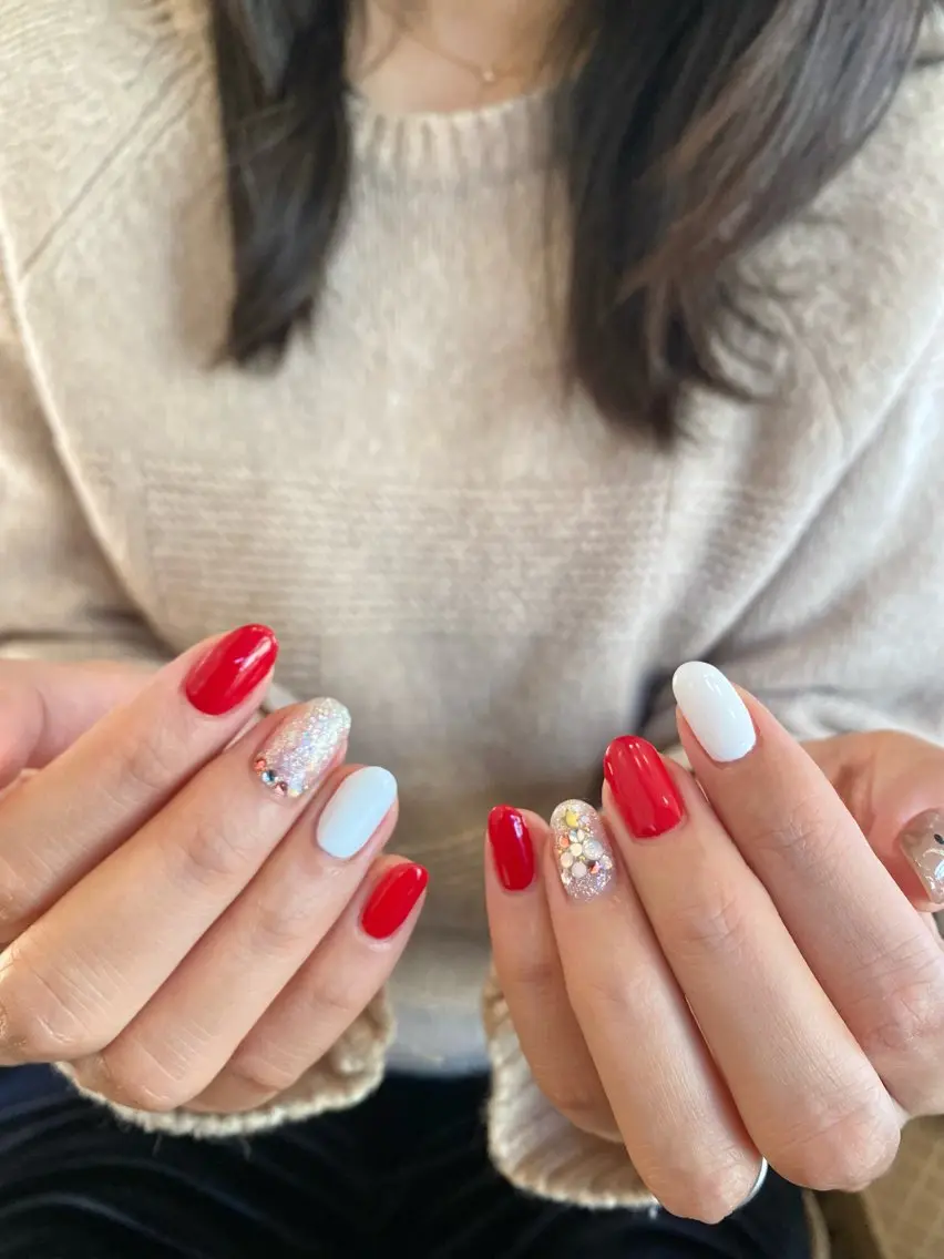 ネイル 冬ネイル クリスマス 苦楽園the she nailのネイルデザイン