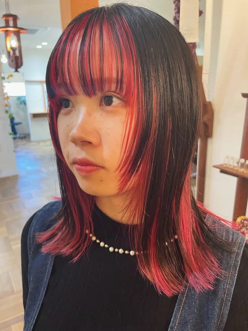 ミディアム カラー 水野 愛弓のヘアスタイル