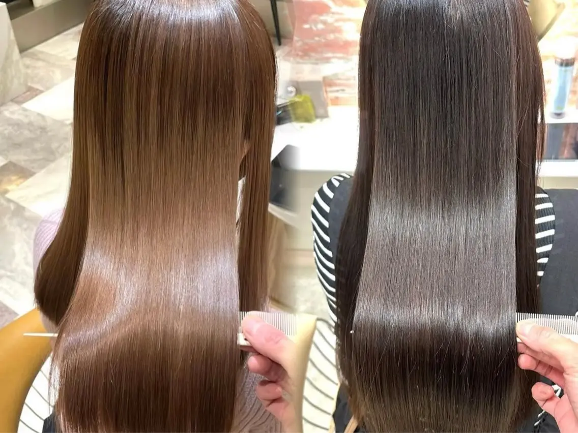 ロング カラー パーマ 透明感カラー 髪質改善 縮毛矯正 カット ヘアカラー 縮毛矯正 トリートメント 縮毛矯正/艶髪/ 透明感カラー/たくまのヘアスタイル