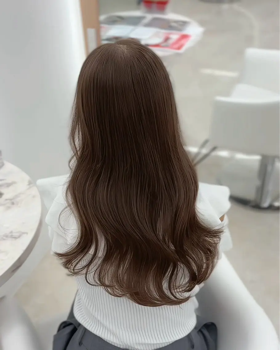 セミロング カラー ヘアカラー ブリーチなしベージュ 特化 松村 茶屋町のヘアスタイル