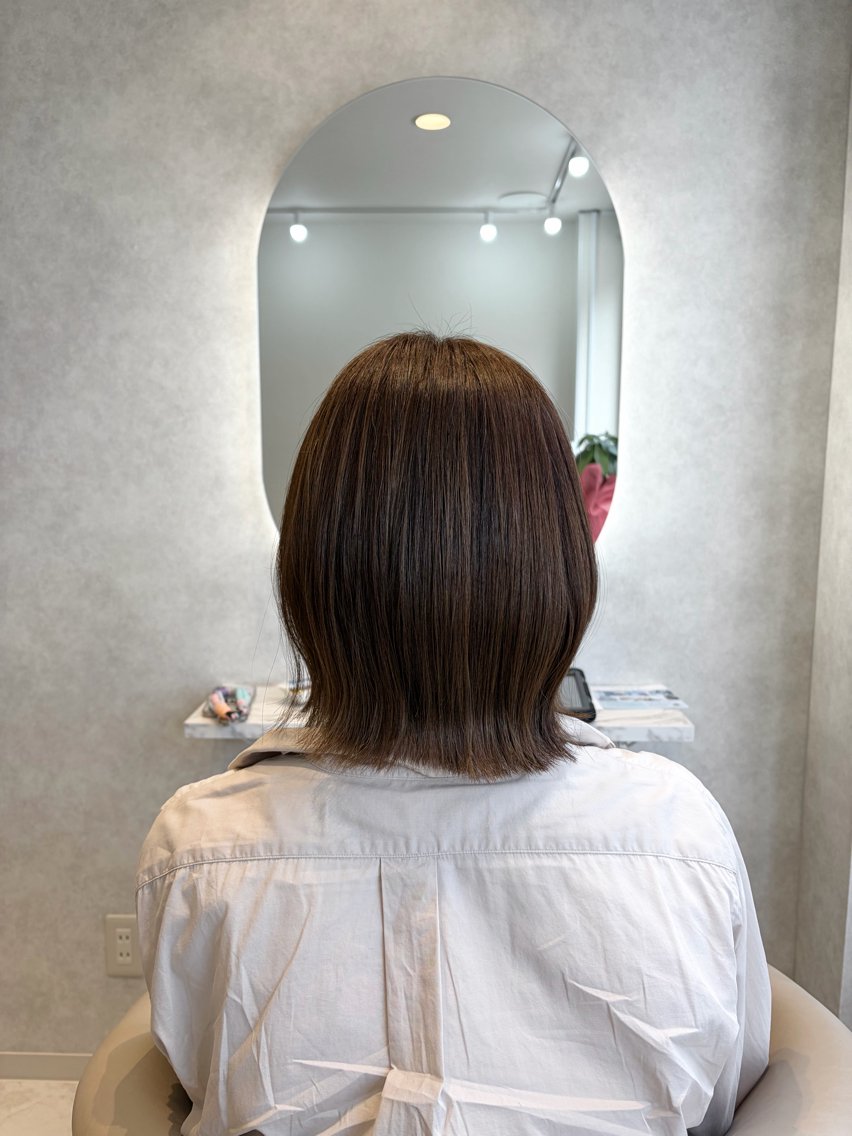 ミディアム ボブ くびれヘア カット ヘアカラー トリートメント 髪質改善/白髪染め ヘッドスパ/片岡良太のヘアスタイル