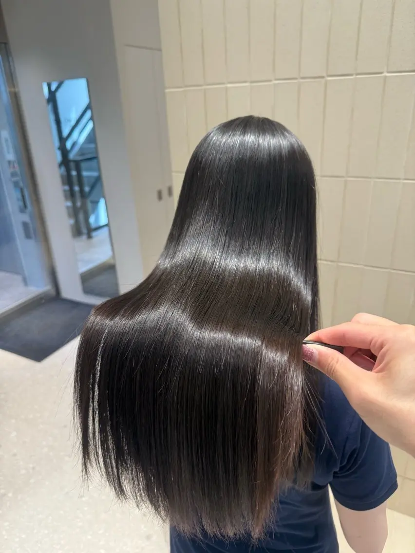 ロング パーマ ヘアアレンジ 髪質改善 縮毛矯正 ストレートパーマ カット ヘアカラー 縮毛矯正 トリートメント 縮毛矯正/髪質改善/ ブリーチ毛/木元渓太のヘアスタイル