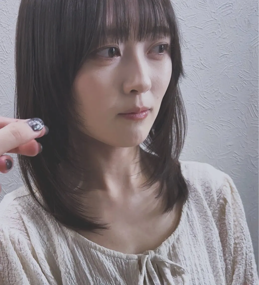 セミロング カット ヘアカラー トリートメント レイヤーカット/高崎 /髪質改善/剣持友希のヘアスタイル