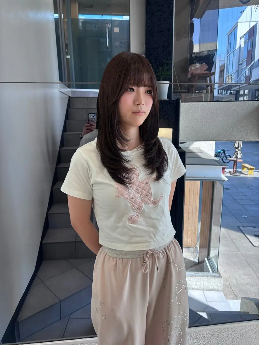 セミロング カット ヘアカラー トリートメント 竹田 佳奈のヘアスタイル