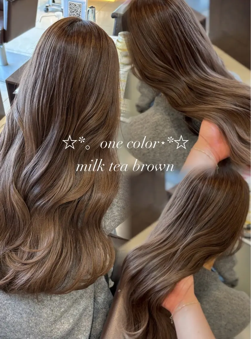ロング カラー ヘアカラー 🤎韓国ヘア ベージュ まゆか🤎のヘアスタイル