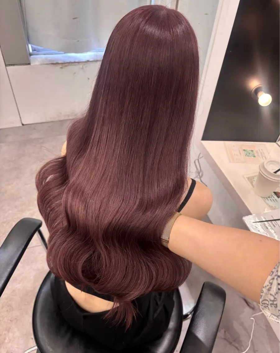 ロング mio♡ 梅田美容師暖色カラーのヘアスタイル