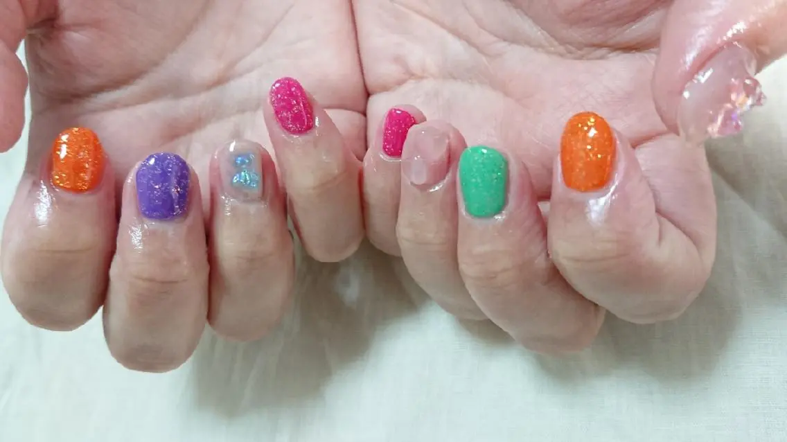 ネイル ワンカラーネイル ハンドネイル shellnail さなえのネイルデザイン