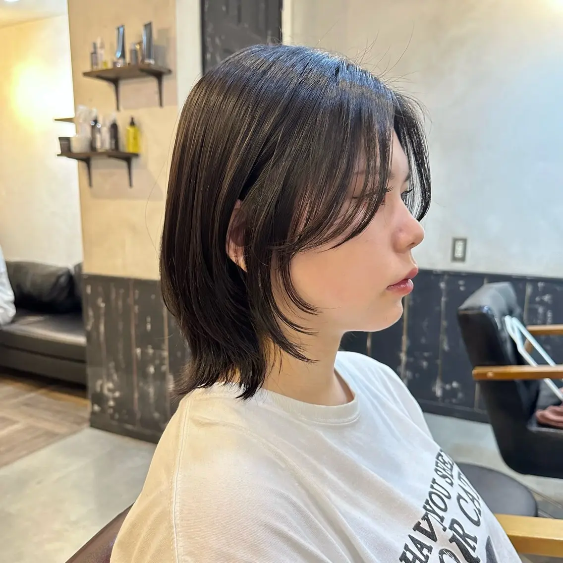 ミディアム レイヤーカット ウルフカット Yuki☺︎パーマ レイヤーカットのヘアスタイル