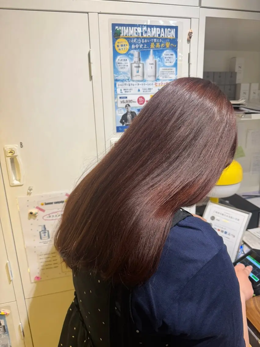ロング カット ヘアカラー トリートメント 中司 莉菜のヘアスタイル