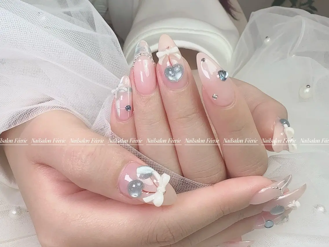 ネイル 成人式 長さ出し フットネイル フレンチネイル ジェルネイル ハンドネイル ハンドケア nail salon Feerieのネイルデザイン