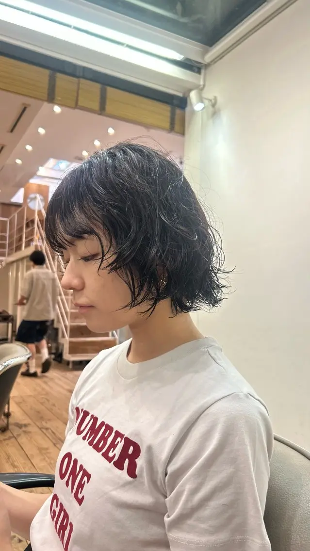 ショート パーマ ボブ トリートメント ニュアンスパーマ カット パーマ トリートメント 🌿ボブ パーマ高橋啓太🌿のヘアスタイル
