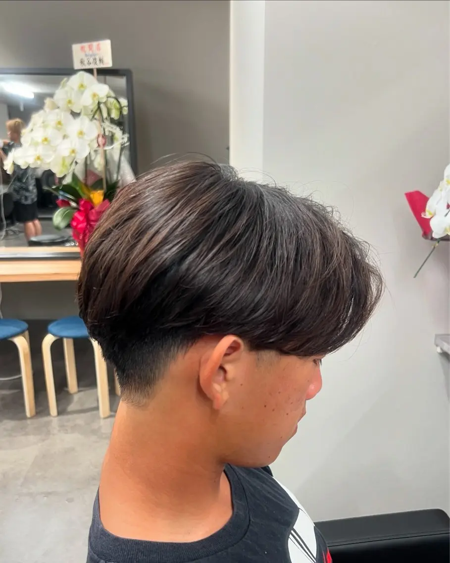 パーマ メンズ センターパート メンズハイライト ニュアンスパーマ 立川メッシュパーマ 特化/けんしょうのヘアスタイル