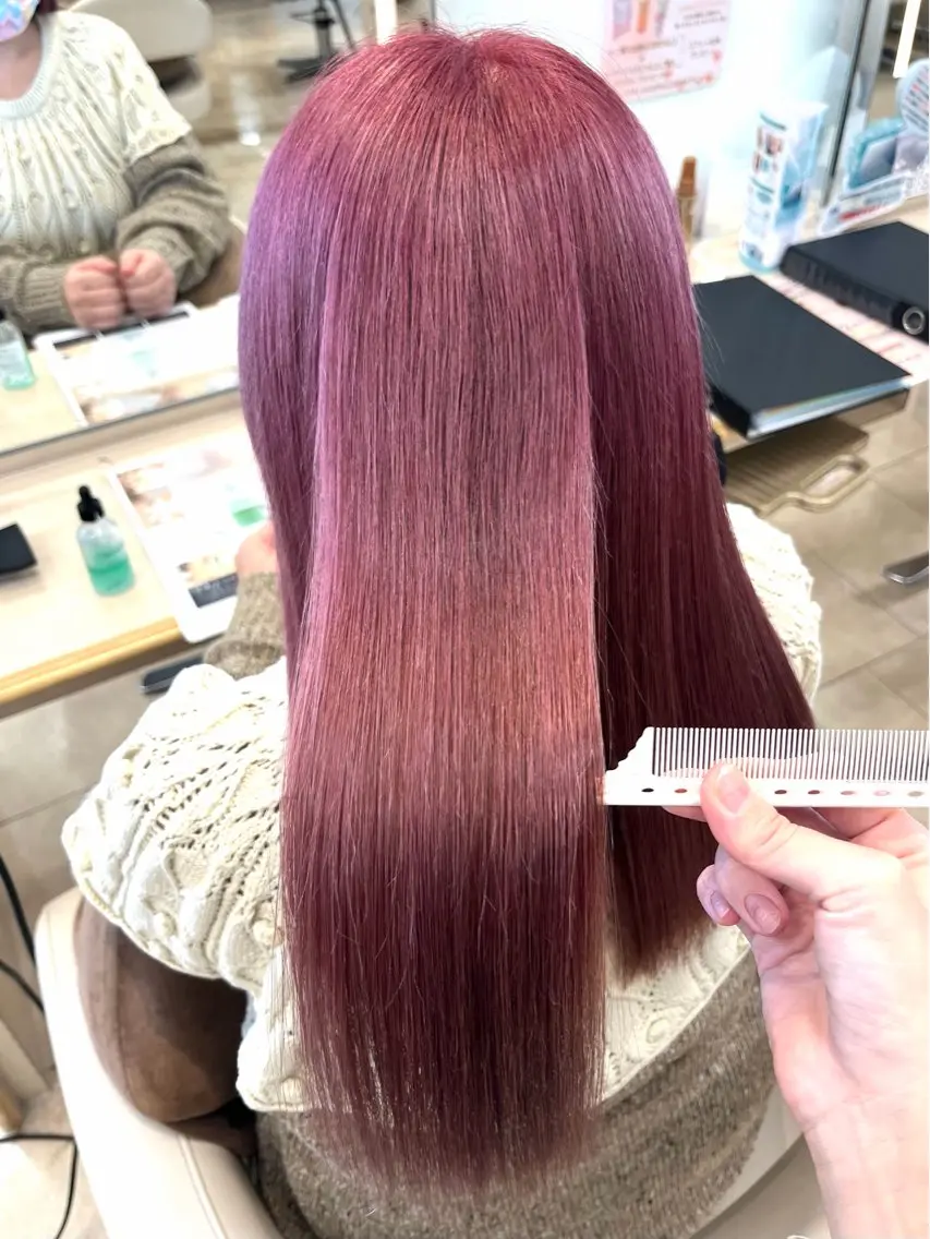 セミロング カラー ヘアカラー トリートメント 暖色/ブリーチカラー 🎀 M i k uのヘアスタイル