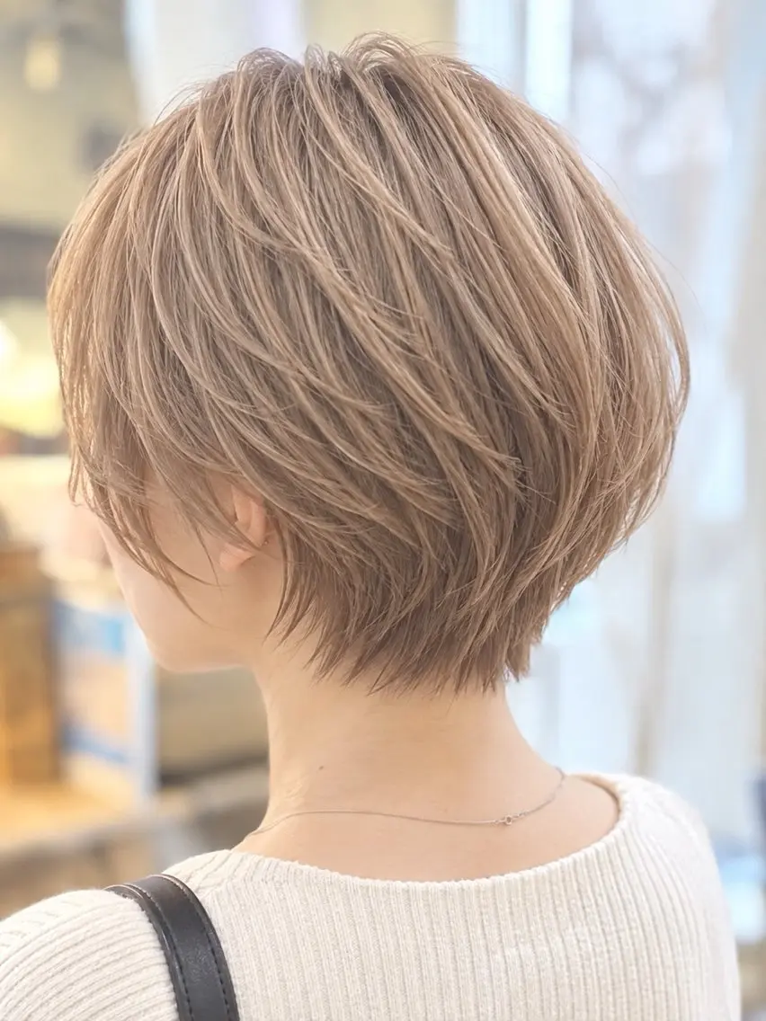ショート ショートヘア カット ヘアカラー 新宿御苑/ショート ショートボブ/山口のヘアスタイル