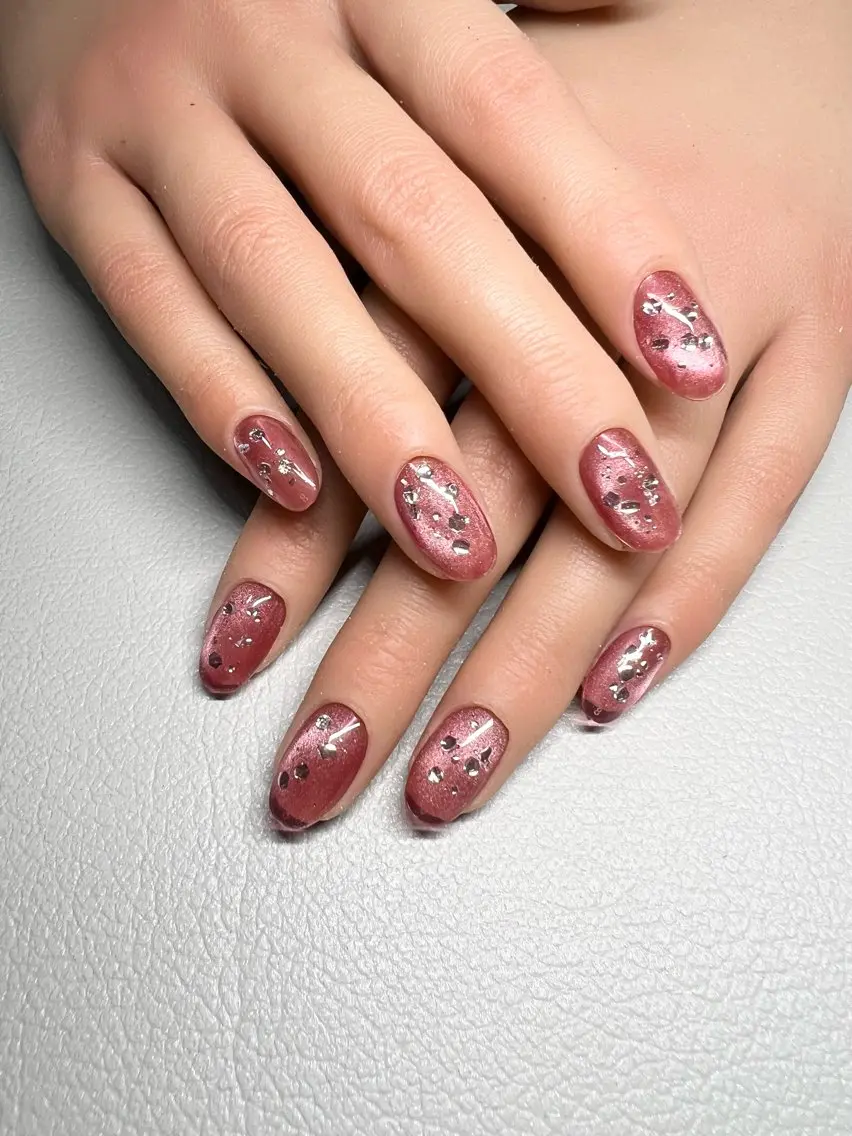 ネイル キラキラネイル マグネットネイル オフィスネイル シンプルネイル ハンドネイル AJ nailのネイルデザイン