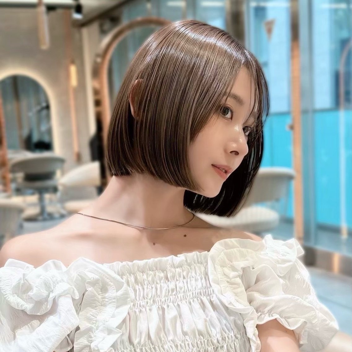 ミディアム カット ヘアカラー トリートメント カットモデル募集中！ Ruriボブ/矯正のヘアスタイル
