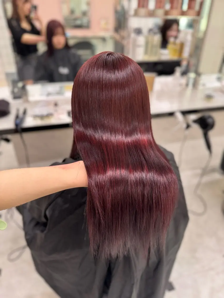 ロング ヘアカラー トリートメント ヘッドスパ ヘアセット ♥️韓国風透明感 暖色misa♥️のヘアスタイル