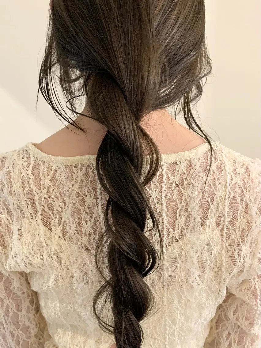 ロング カラー 透明感カラー カット ヘアカラー トリートメント 落合希 Olivebeigeのヘアスタイル