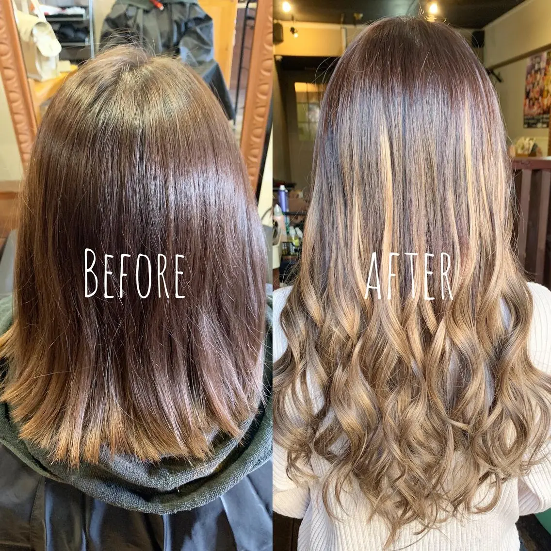 ロング シールエクステ エクステ カット エクステ ❤️MASAKO❤️ 🌸🩷エクステ🩷のヘアスタイル