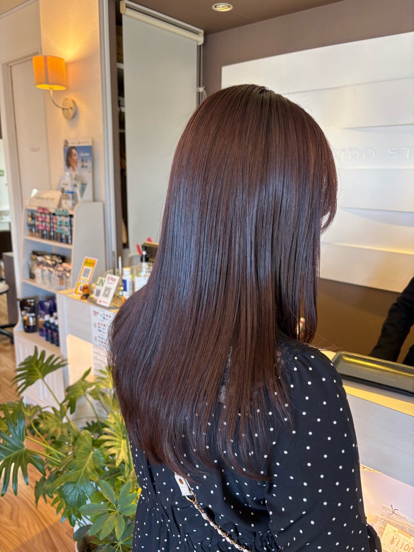ロング カット ヘアカラー やまだ のぶよのヘアスタイル