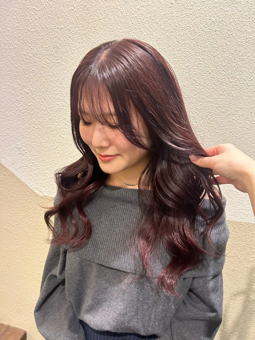 ロング カラー カット ヘアカラー トリートメント 透明感カラー/ 小顔カット/ミヅキのヘアスタイル