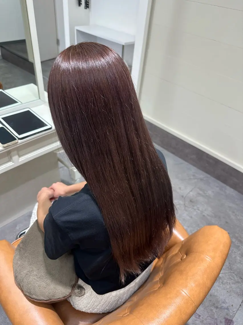 カラー ブラウンカラー ラベンダーカラー ラベンダーピンク ピンクカラー 吉田 麻鈴のヘアスタイル