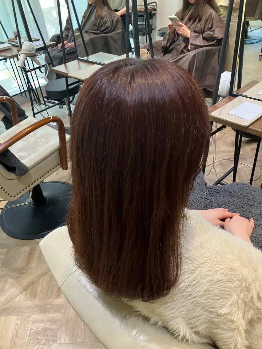 ロング カラー ブラウンカラー ピンクカラー レッドカラー 及川まき 　オリーブ グレージュカラー♪のヘアスタイル