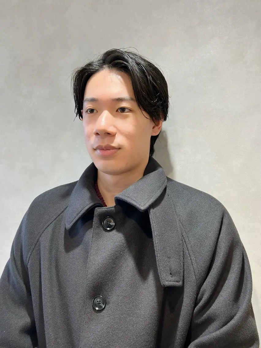 ショート メンズ センターパート 縮毛矯正 池袋/小顔レイヤー/ 顔まわり/taigaのヘアスタイル